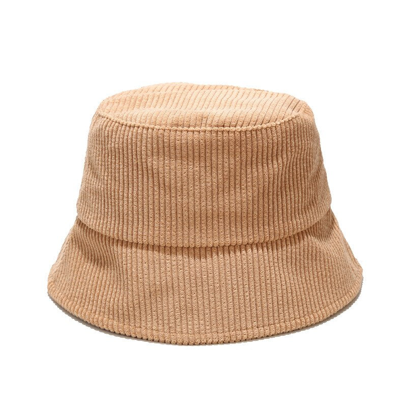 Women's solid color corduroy fisherman hat