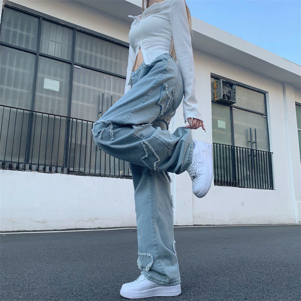 Street Loose Mopping Straight Jeans