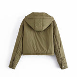 Polyester Fashion Hooded Cotton Jacket