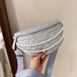 Leather Pearl One-shoulder Belt Bag
