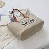 Canvas Fashion Printed Letters Large Capacity Shoulder Bag