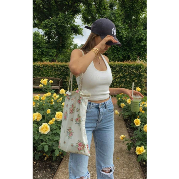 High Waist Wide Leg Ripped Jeans