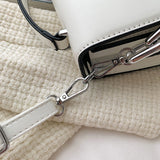 Solid Color Letter Flap Organ Crossbody Bag