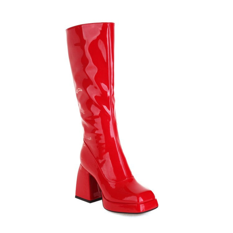 Waterproof Platform Candy Color High Boots