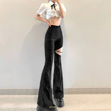High Waist Sexy Hollow Casual Flared Pants