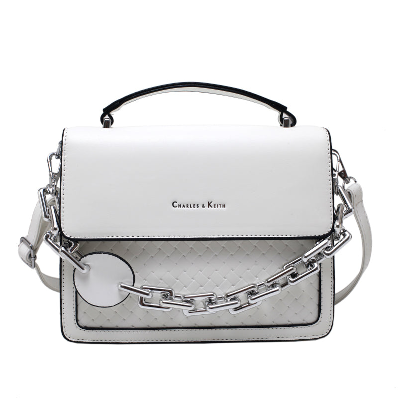 Solid Color Letter Flap Organ Crossbody Bag