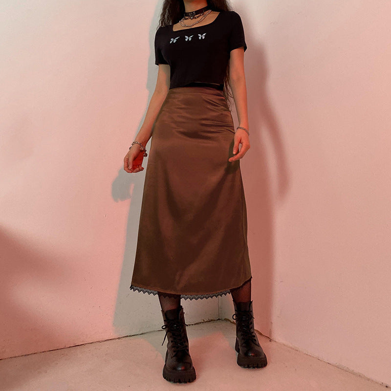 Casual All-match High Waist Long Skirt