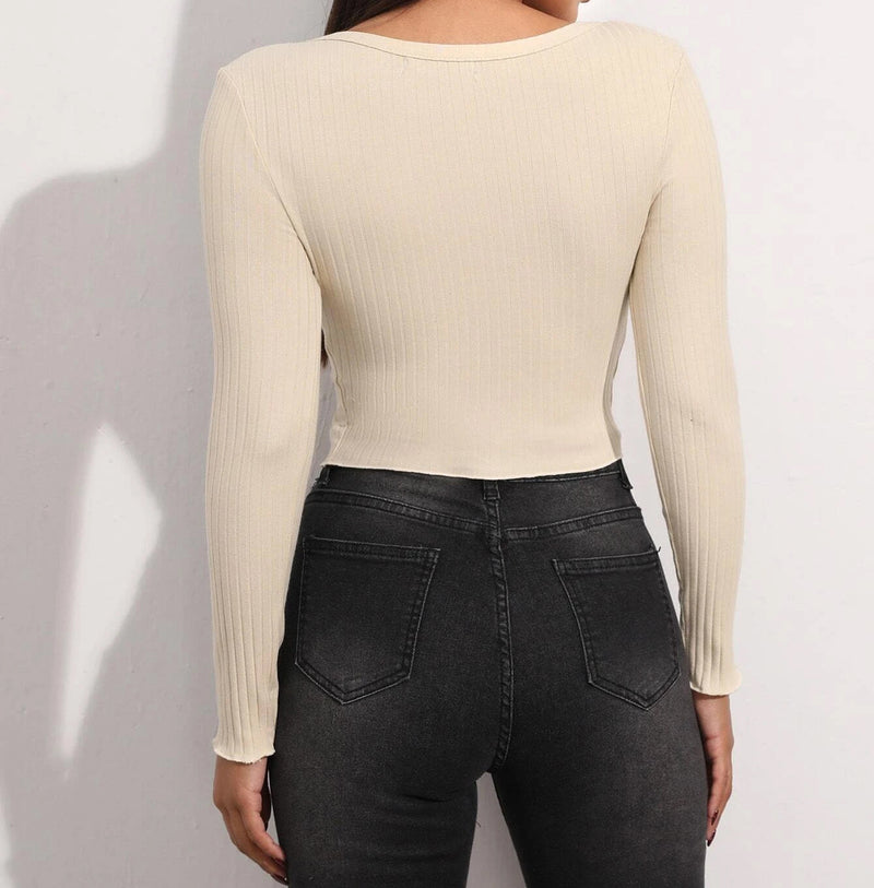 Cardigan Sexy Button Knitted T-Shirt