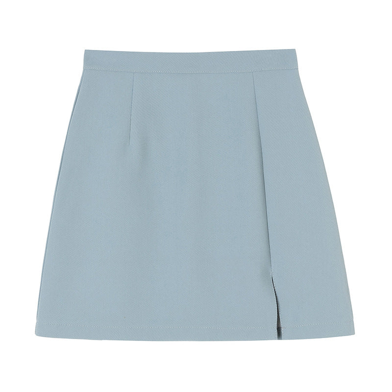 High waist and thin split skirt