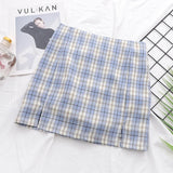 High waist skirt side slit multicolor skirt