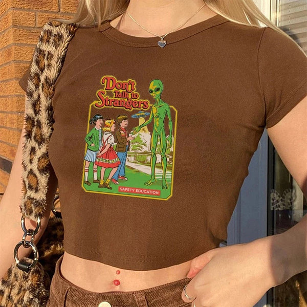 Round Neck Short Print Shirt