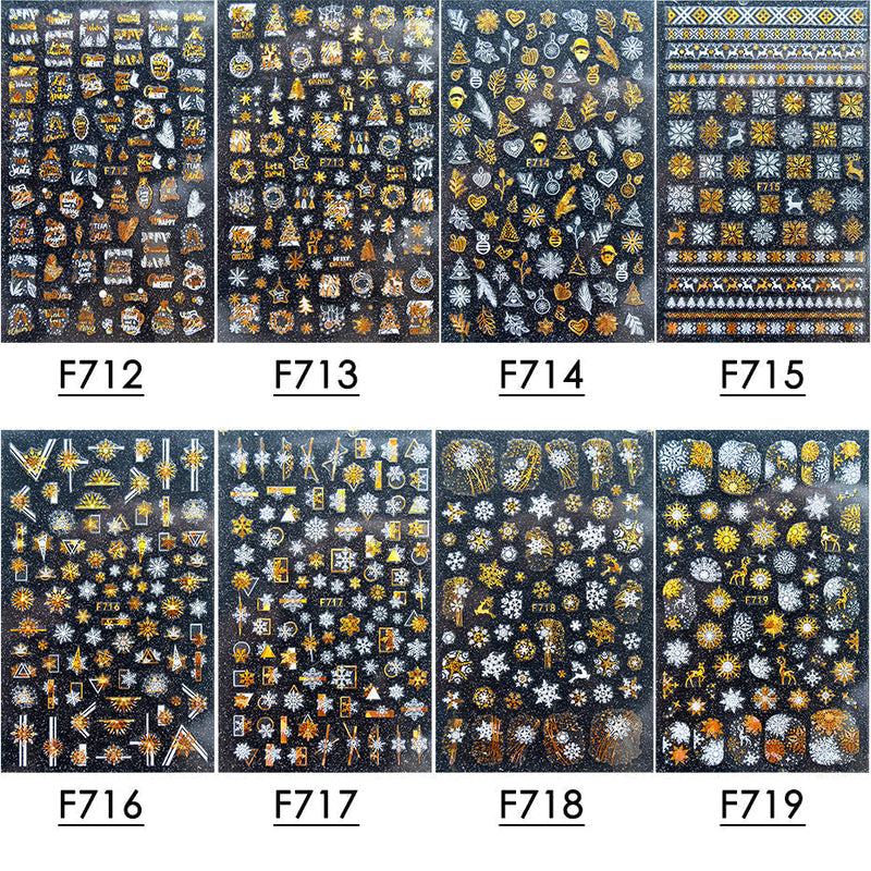 Nail Stickers 3D Christmas Series Two-color