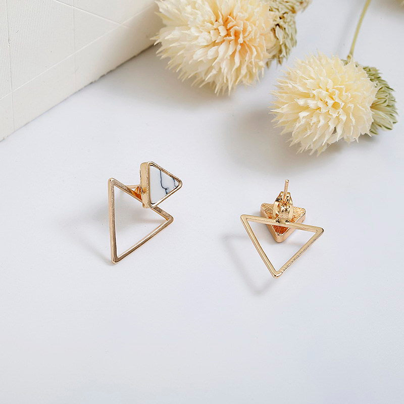 Marble Triangle Earrings