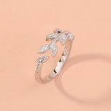 Zircon Tree Branch Adjustable Brass Ring