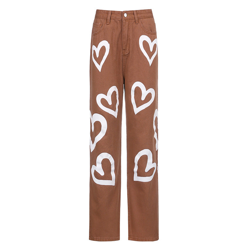 Hearts high waist straight jeans