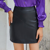 Stretch Leather Skirt