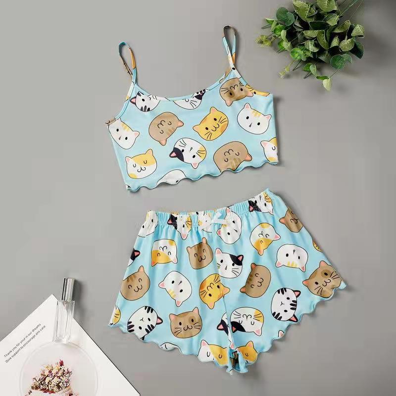 Cotton Girls Cartoon Casual PJ Suit