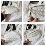 Leather Pearl One-shoulder Belt Bag