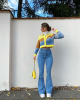 Street Retro Style Striped Pants