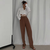 High Waist Loose Straight Drape Mopping Trousers