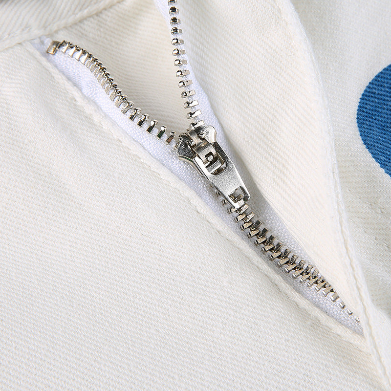 Love Print Contrast Color High-rise Jeans