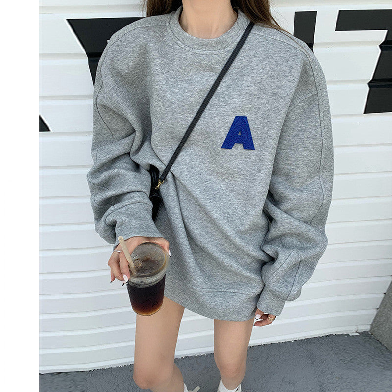 Loose Round Neck Pullover Sweatshirt