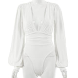 Women's sexy long-sleeved bodysuit