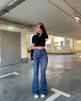 Street Retro Hip Flared Pants