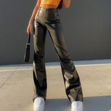 High Waist Flared Casual Trousers