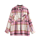Ladies casual plaid shirt jacket