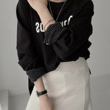 Small Letter Print Double Sided Hoodie High Waisted Skirt