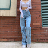 High Waist Slim Blue Jeans