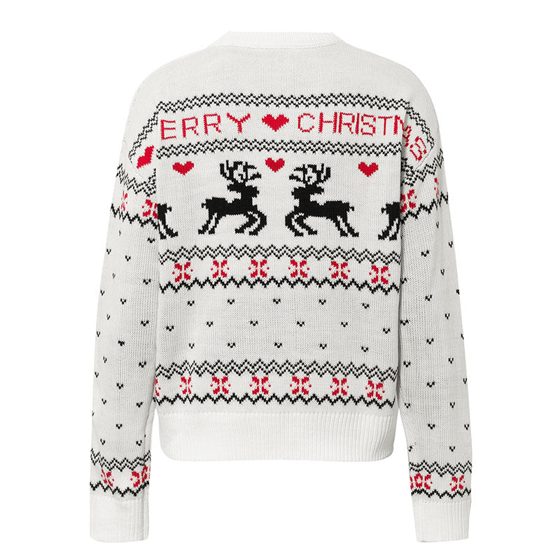 Christmas love deer pullover sweater