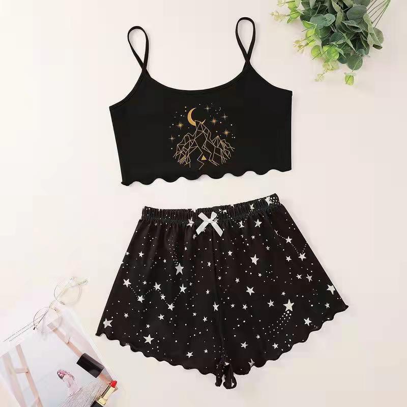 Cotton Girls Cartoon Casual PJ Suit