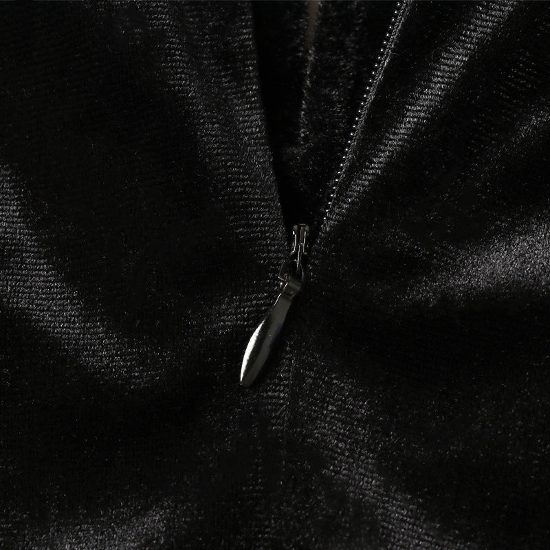 Waist Suede Flared Sleeve Wrap Chest Hepburn Dress