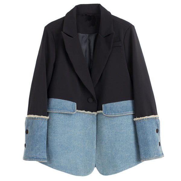 Denim Stitching Blazer