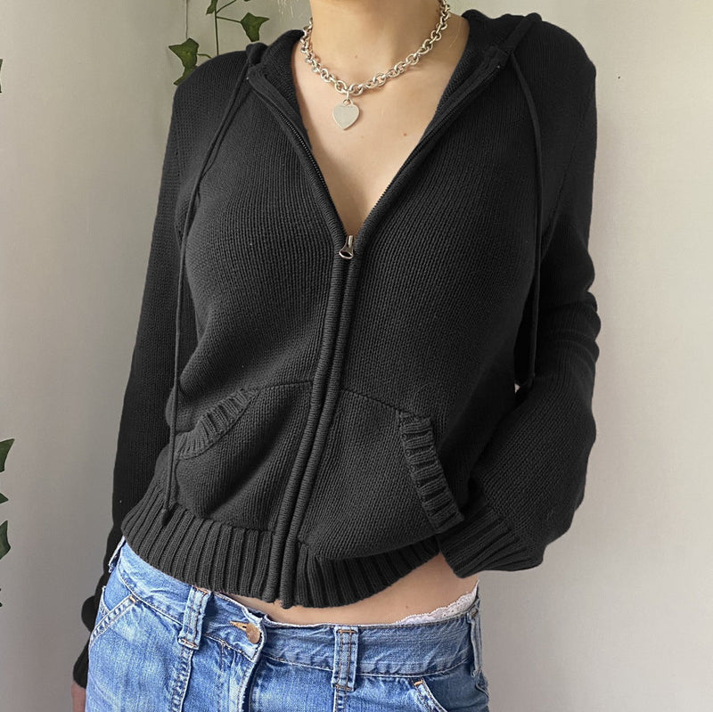 Slim Zipper Casual Hooded Sweater