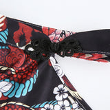 Printed Halter Neck Sexy Navel Crop Top