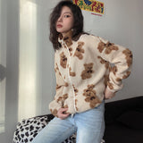 Printed Bears Wool Coat