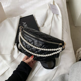 Leather Pearl One-shoulder Belt Bag