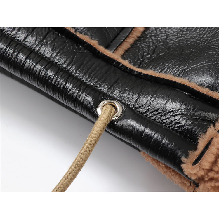 Lamb Wool Motorcycle Jacket