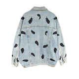 bird feathers Denim Jacket