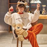 Autumn And Winter Thickened Flannel Pajamas