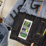 Cloth Stitching Denim Mid-length Jacket
