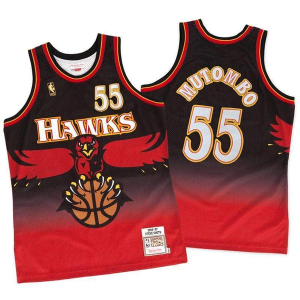 Dikembe Mutombo Atlanta Hawks Hardwood Classics Finished Swingman Jersey