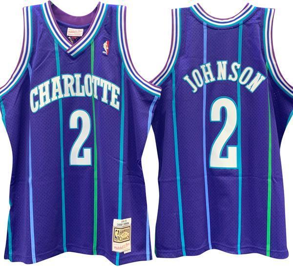 Larry Johnson Charlotte Hornets Hardwood Classics Throwback Swingman Jersey