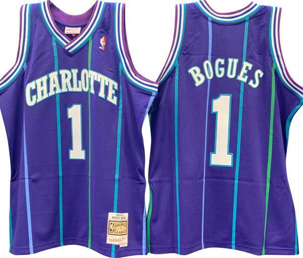 Muggsy Bogues Charlotte Hornets Hardwood Classics Throwback Swingman Jersey