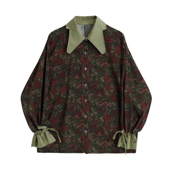Floral Large Lapel Shirt