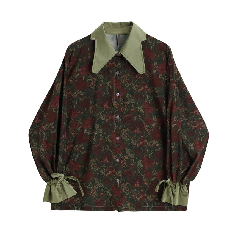 Floral Large Lapel Shirt