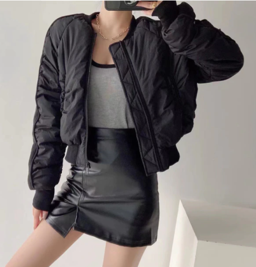 Short Bomber Cotton Jacket